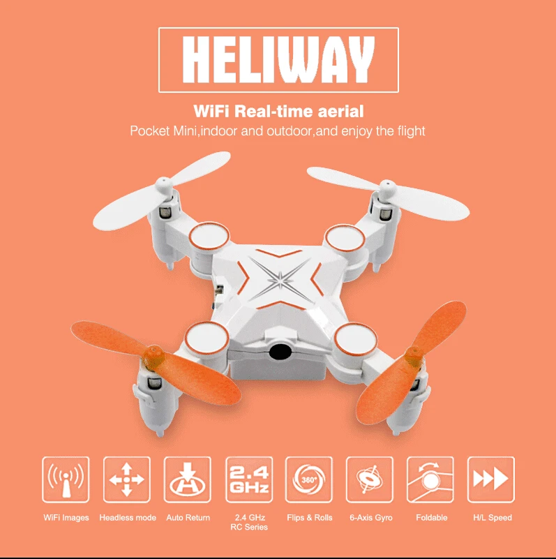 F18784/6 Heliway 901S WIFI камера 2 4 МП FPV складной карманный мини Дрон на дистанционном