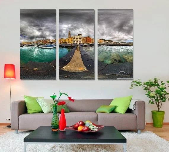 Современная красочная фото картина рыбий глаз панорамная фотография декор