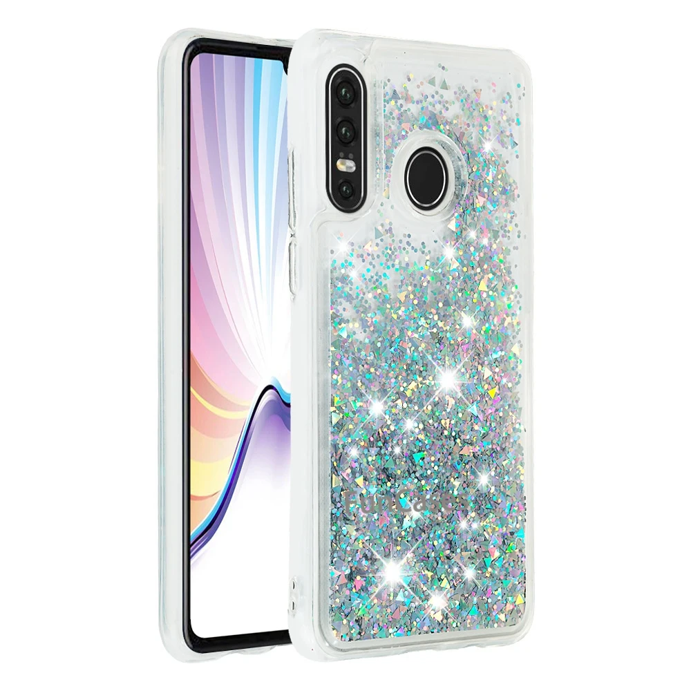 P30 Lite чехлы Плавающие блестки жидкость для huawei крышка Фламинго Единорог