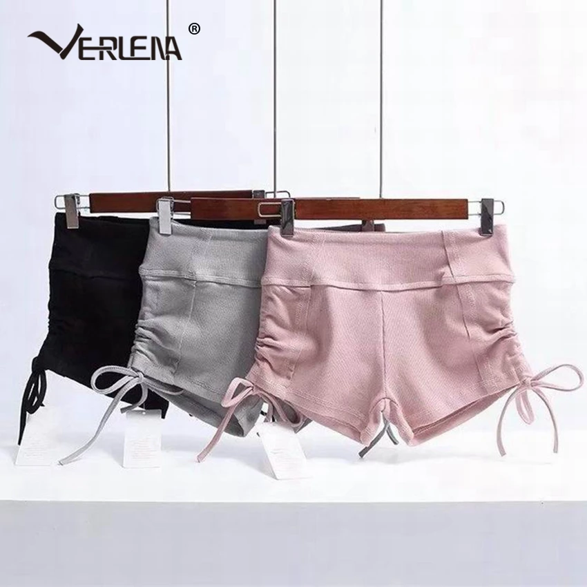 Verlena розовые женские шорты на шнуровке 2019 Горячие однотонные трикотажные