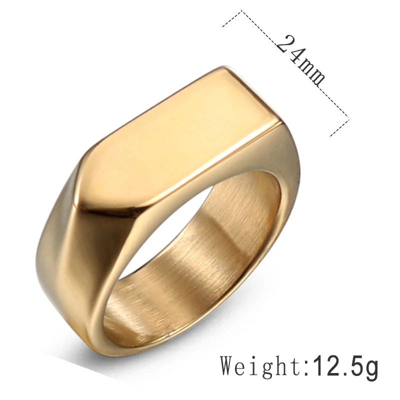 CHUKUI модные мужские кольца Геометрическая печатка образец золотой черный