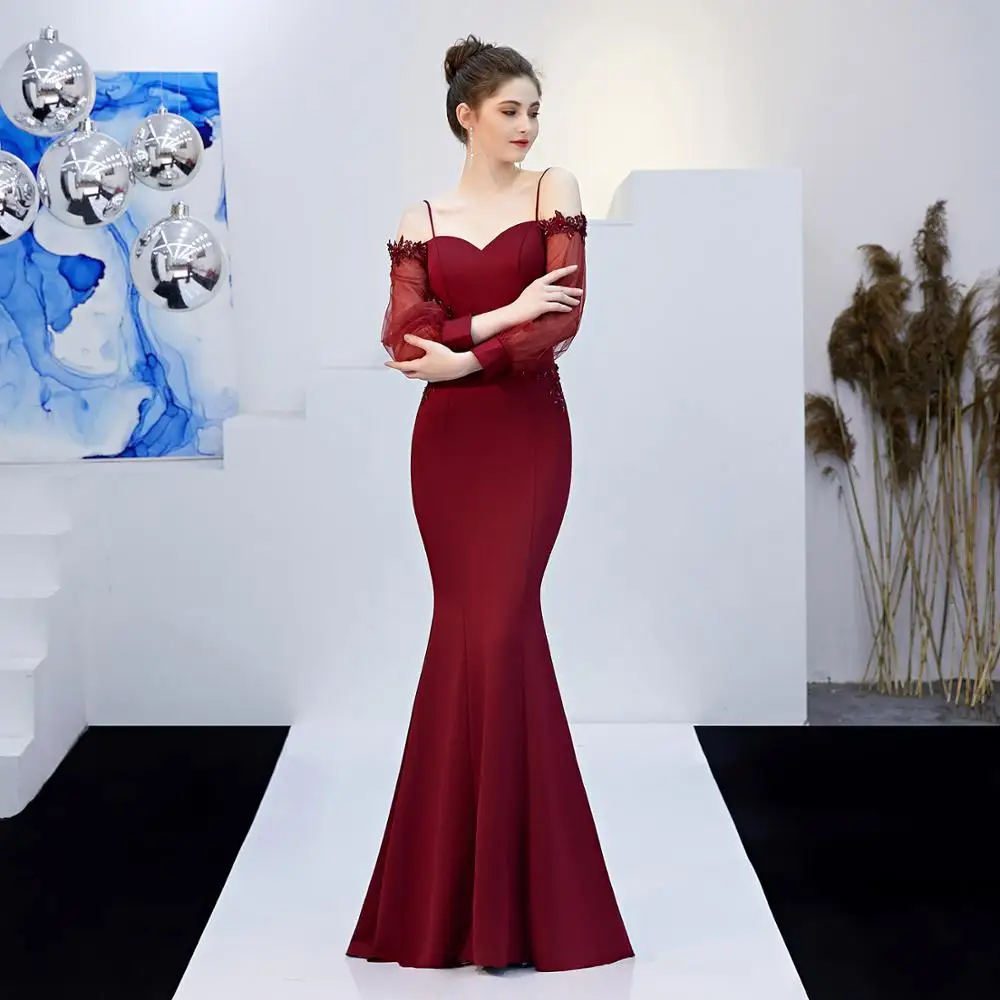 Новинка Черное вечернее платье Русалочки Элегантное Длинное Платье с открытой