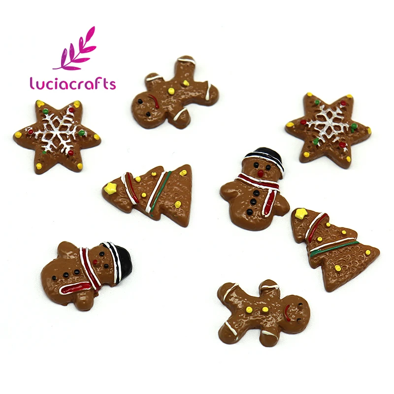 Lucia Crafts смешанный размер Рождественская елка снеговик резина Flatback