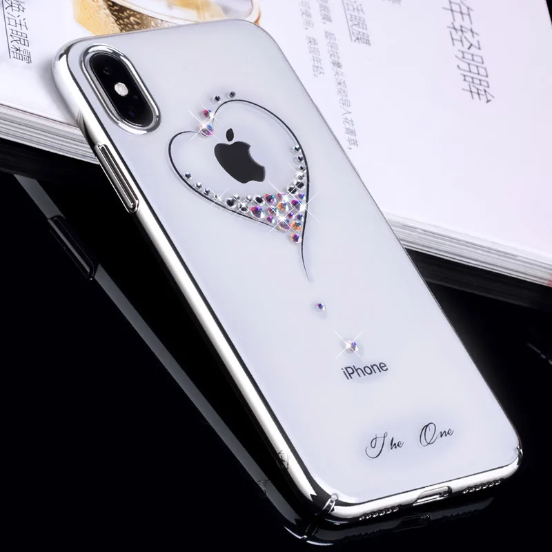 Kingxbar для IPhone X/10 случае кристаллами от Swarovski ПК Жесткий С кристалалми и стразами