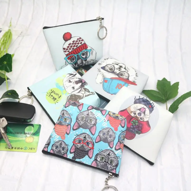 xiniu coin purse leather Women Girls Printing Dog Snacks Coin Purse Wallet Bag Change Pouch Key Holder mini bag monederos #35 | Багаж и
