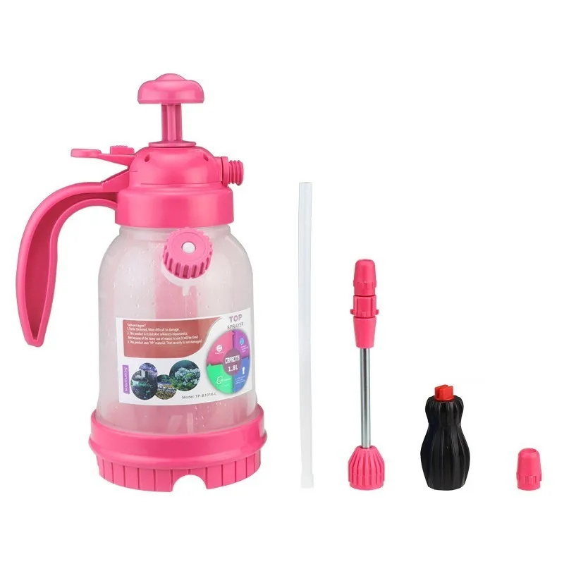 2L Pink Portable Hand Pressure Foam Sprayer Water Spray Bottle Gardening Watering Can for Car Wash Window Foam Nozzle Cleaning Tools - Цвет: 2L Pink