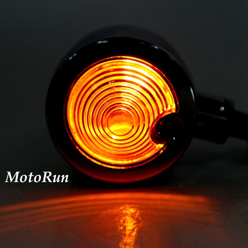 2-Pack Chrome Vintage-style Amber Light Turn Signals Indicators Blinkers for Harley-Davidson, Honda, and Kawasaki image 2