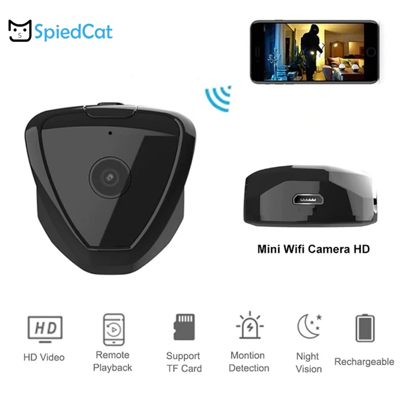 Портативная переносная мини камера 720P HD DVR Wifi датчик движения CMOS микро ночного