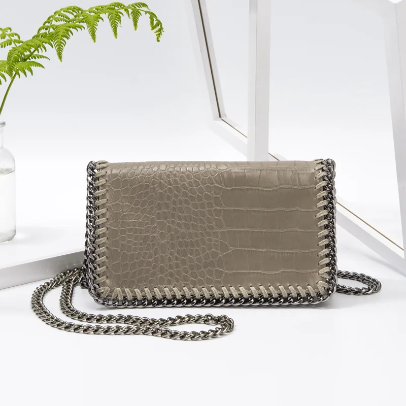 2019 косая сумка через плечо новая модная с крокодиловой линией Женская вечерняя |