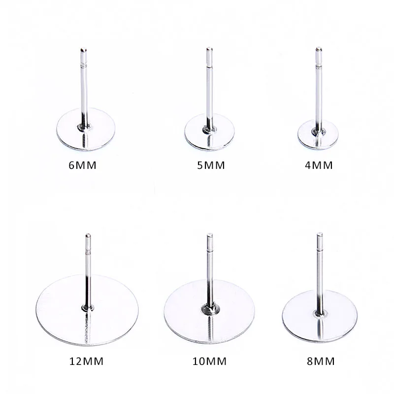 Пустая основа для серег из нержавеющей стали 100 шт. подходит 3 4 5 6 8 мм кабошоны
