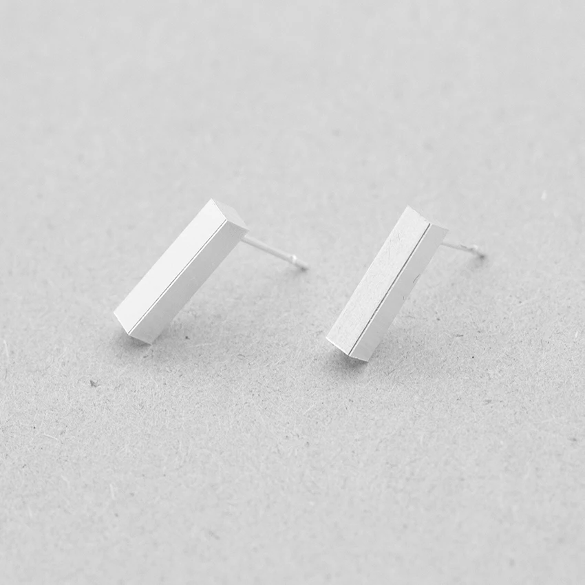 Простые квадратные Длинные серьги гвоздики из нержавеющей стали геометрические