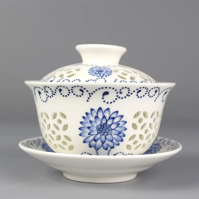 Китайский чайный сервиз Tureen Gaiwan, винтажный, ручная роспись, керамический чайный сервиз, ручная роспись, фарфоровый чайный набор кунг-фу, чаша - Цвет: 2