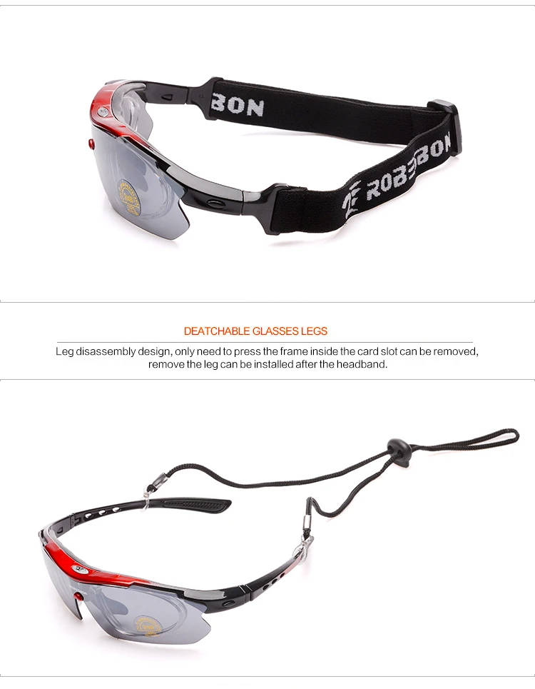 ROBESBON Polarized Fun Sports Cycle Sunglasses Ciclismo 5 Lenses Eyewear Professional Cycling Eeyewear Bicycle Bike Glasses | Спорт и