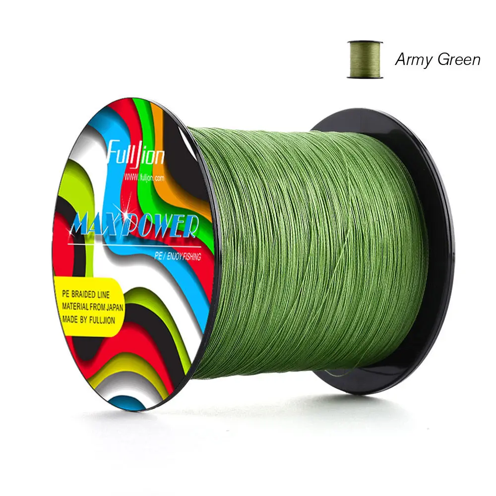 army green Распродажа Fulljion 100 м 4 нити мультифиламентные ПЭ плетеные лески для ловли карпа супер сильная японская леска - Цвет: army green