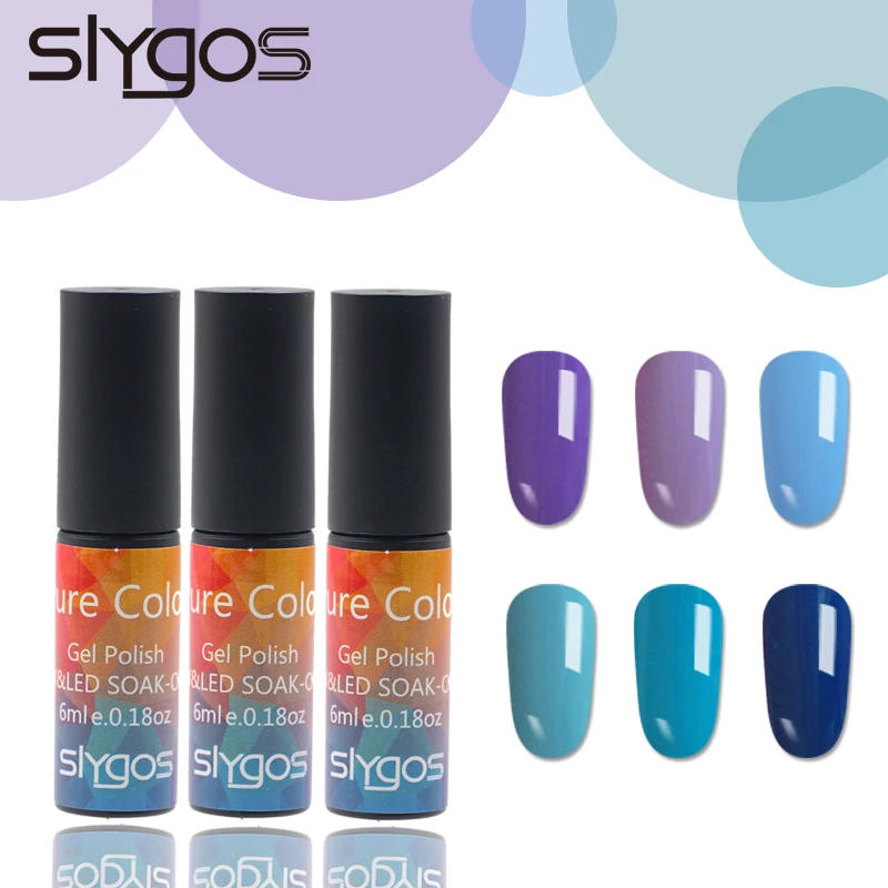 3 шт./компл. SLYGOS Лавандовые фиолетовые светильник Blue Series Портативный био-Гели Soak Off УФ гель-Лаки белый, Длительное Действие, Однотонная одежда гель Лаки 6 мл