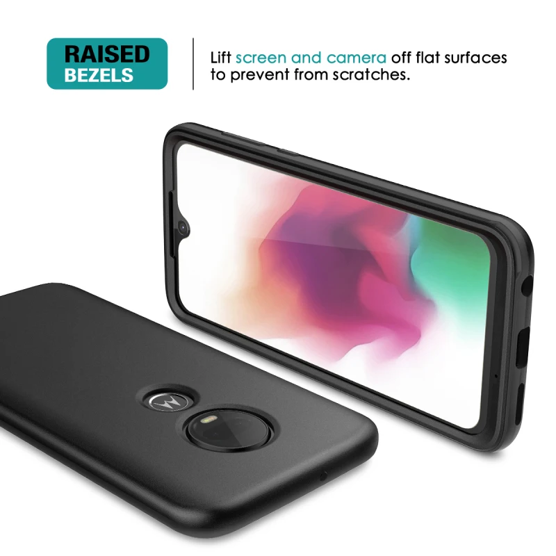 Чехол GrandEver Soft для Motorola Moto G7 Plus 360 ударопрочный бампер с встроенной защитой экрана в мраморном исполнении.