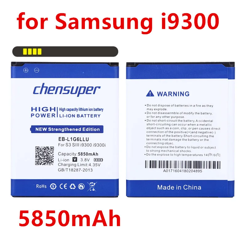 

new 5850mAh EB-L1G6LLU Battery for Samsung Galaxy S3 SIII i9300 i9300i i9308 i9305 i9082 i9080 i9128E i9060 i9301 i9118 i9182