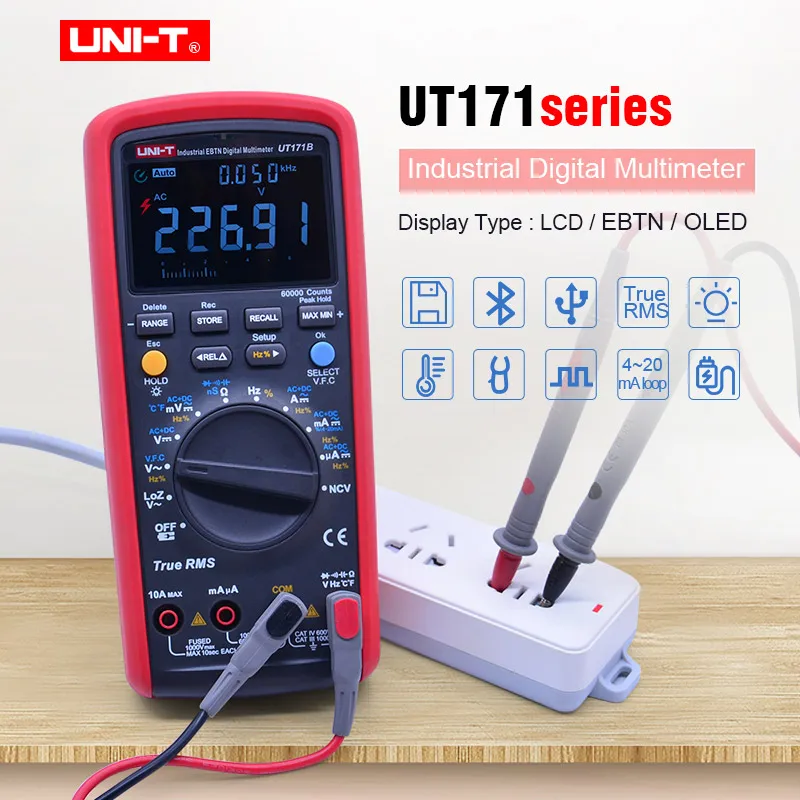 

Industrial Digital Multimeter UNI-T UT171A/UT171B/UT171C AC DC voltage current Ohm meter Capacitance Frequency Diode tester NCV