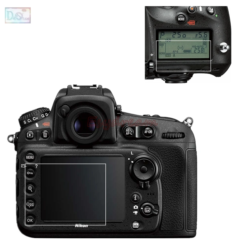 Защитное самоклеящееся стекло LCD + Защитная пленка для экрана Nikon D800 D800E D810 D810A |