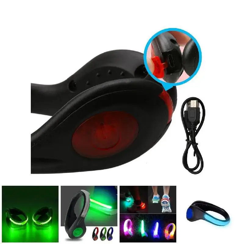 Спортивная безопасность для бега USB светодиодная обувь с зажимом светящийся