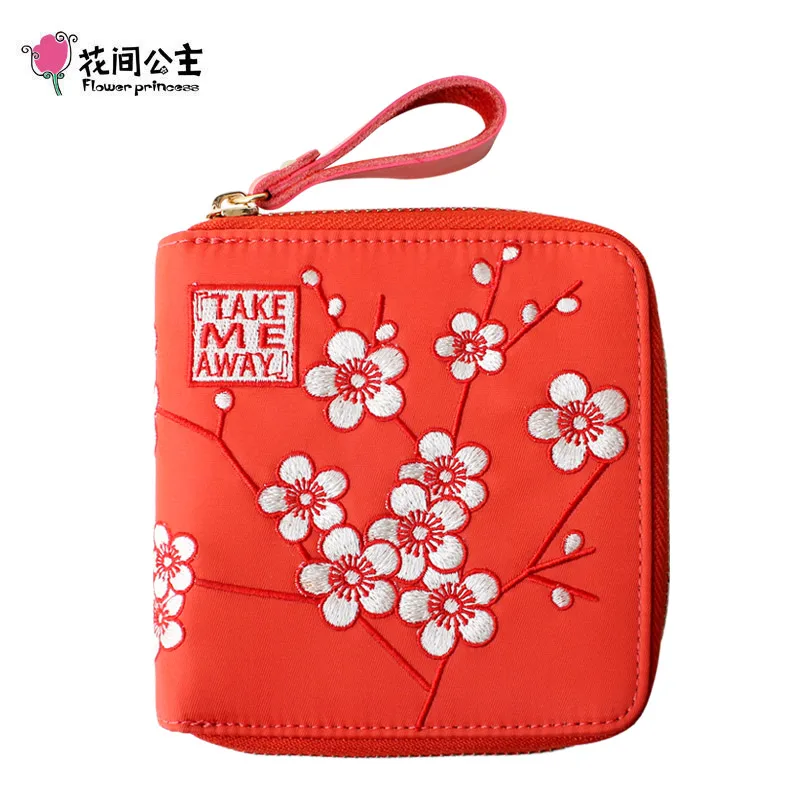 Нейлоновый клатч с цветочной вышивкой для девочек подростков|purse card holder|purse cardwallet