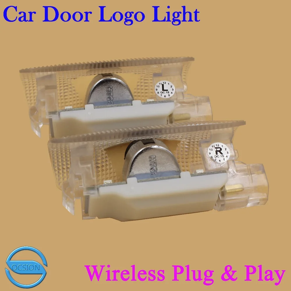 2X Светодиодный светильник для дверей автомобиля беспроводной 3D-проектор с