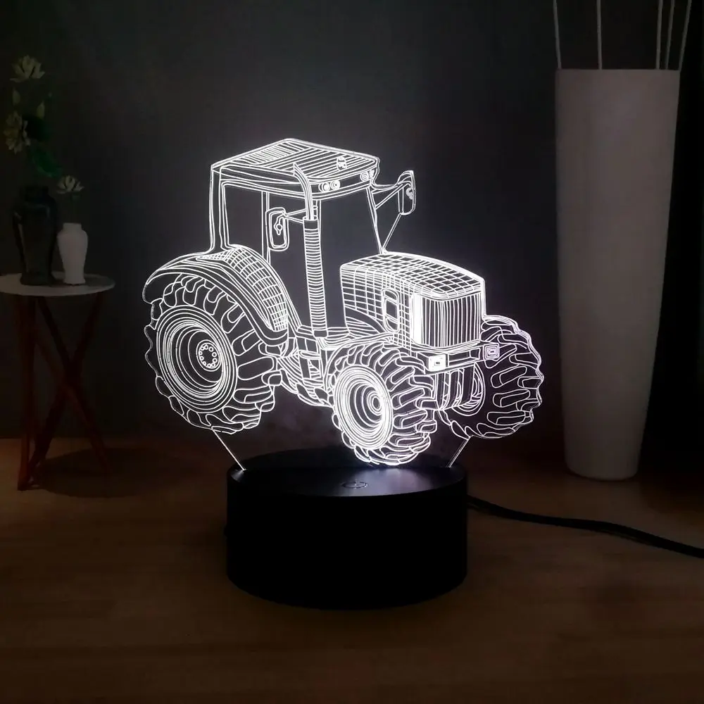 Мультфильм автомобиль 3D Визуальный ночник RGB многоцветный USB переключатель дистанционного светодиодный настольная лампа бутылка для освежителя воздуха детский подарок на день рождения Рождество