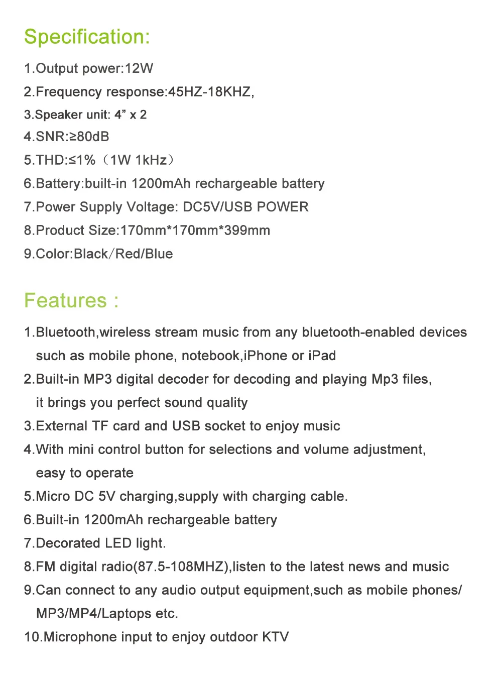 Тяжелый бас Портативный беспроводной bluetooth сабвуфер с микрофоном супер бас вечерние колонки портативный открытый динамик живот динамик