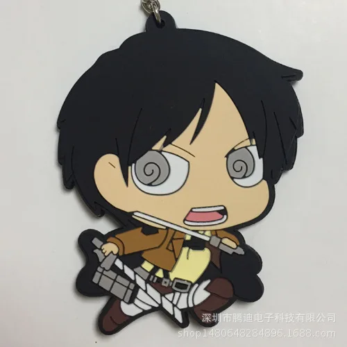 16 Attack on Titan Wings of Liberty Аниме ПВХ брелок Rivaille Levi Eren Jager Armin Arlert смешной кулон ювелирные изделия Llaveros подарки - Цвет: 16