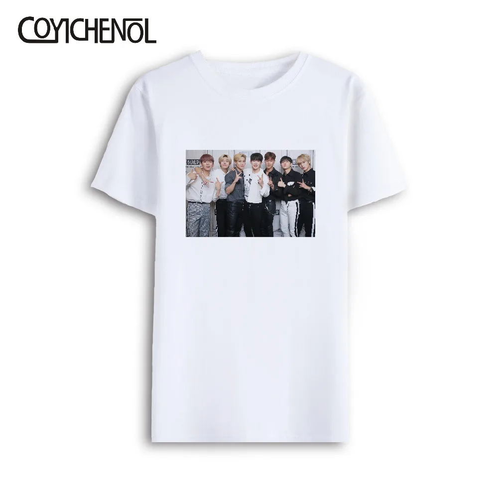 7XL негабаритных kpop monsta x Мужская футболка с рисунком большие размеры сплошной