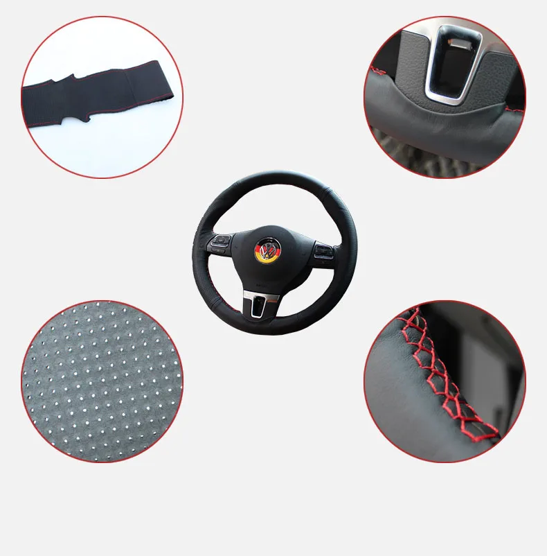 Lsrtw2017 кожаный руль автомобиля покрытие для Volkswagen VW Sharan 2011 2012 2013 seat Alhambra