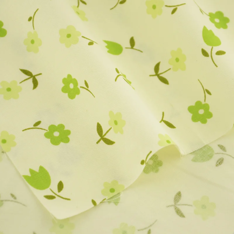 Текстиль для дома милый зеленый цветы 100% хлопок Ткань квилтинга Постельные