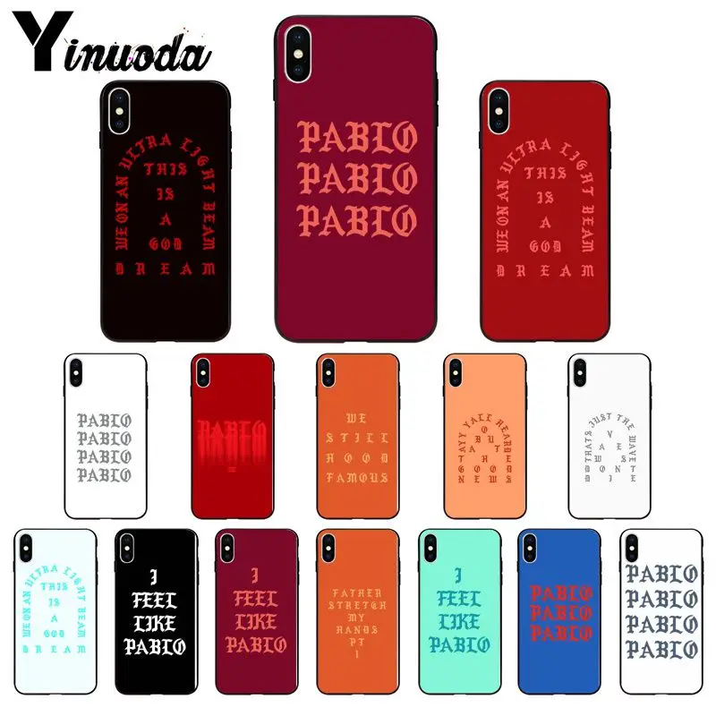 Умный чехол 11pro MAX Kanye West I FEEL LIKE PABLO черный мягкий для iPhone 5 5Sx 6 7plus 8 8Plus X XS