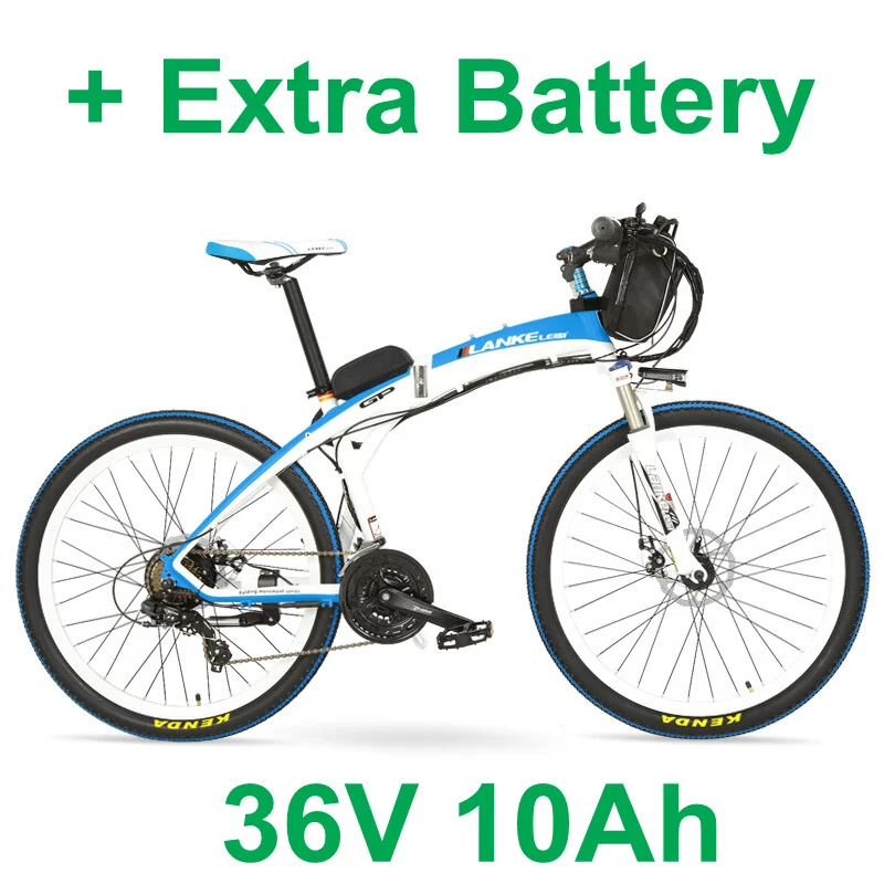 36V 10Ah White Plus Lankeleisi GP для электрического велосипеда, складной велосипед, 26 дюймов 36/48 V, 240 W, дисковый тормоз, быстро складывающаяся, горный велосипед - Цвет: 36V 10Ah White Plus