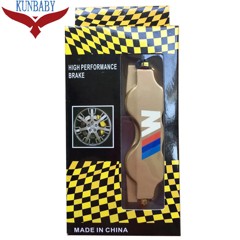 Gold KUNBABT ABS пластик с белым M/логотип дисковый тормозной суппорт Чехлы размеры L/M/S для B MW Модель 3 стайлинга автомобилей - Название цвета: Gold