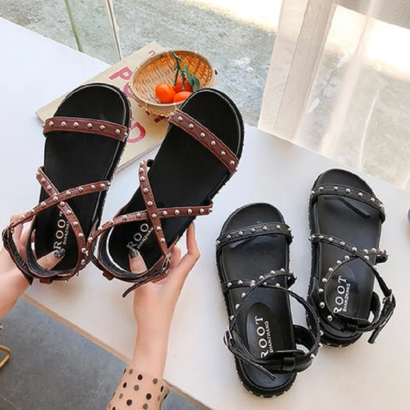 Женские сандалии 2019 г. новые дикие Студенческие на платформе женская летняя