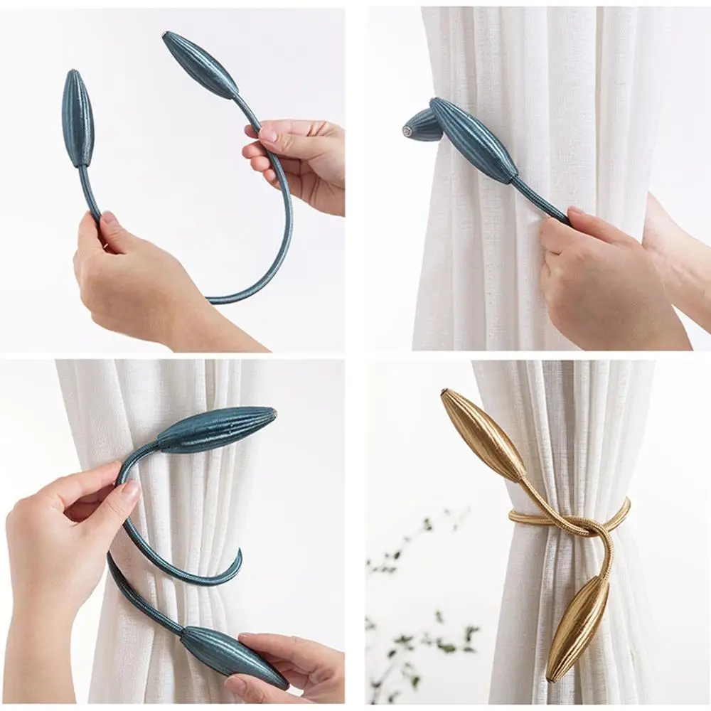 Distinctive Alloy Arbitrary Shape Strong Curtain Tiebacks Plush Hanging Belts Ropes Decoration Holdback Rods | Дом и сад