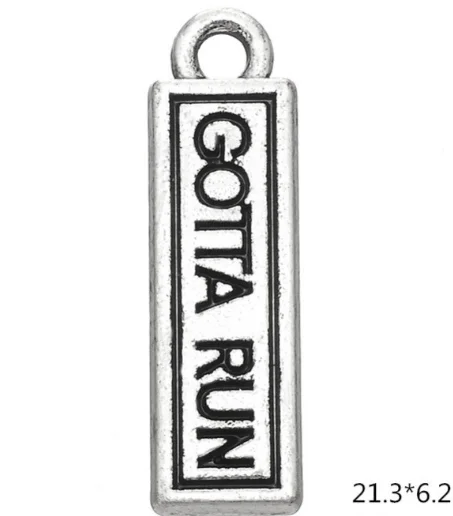 30pcs Gotta Run lettering Charms Antique silver pendants Handmade Jewelry Making DIY Supplies European Alloy accessories Hot gif | Украшения