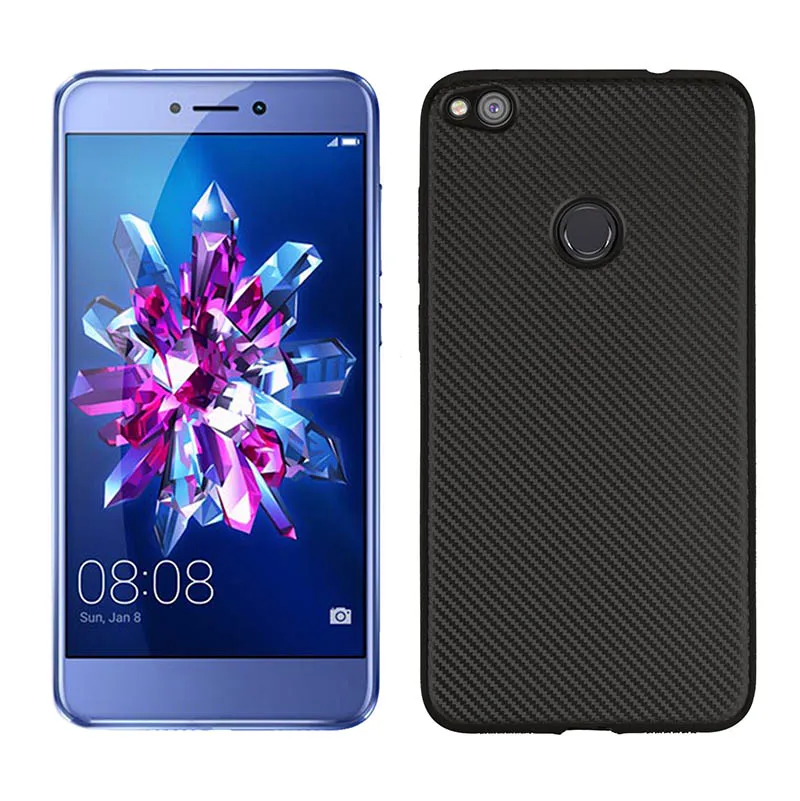 углеродные волокна узор силиконовый чехол на huawei honor 8 lite чехлы мягкий
