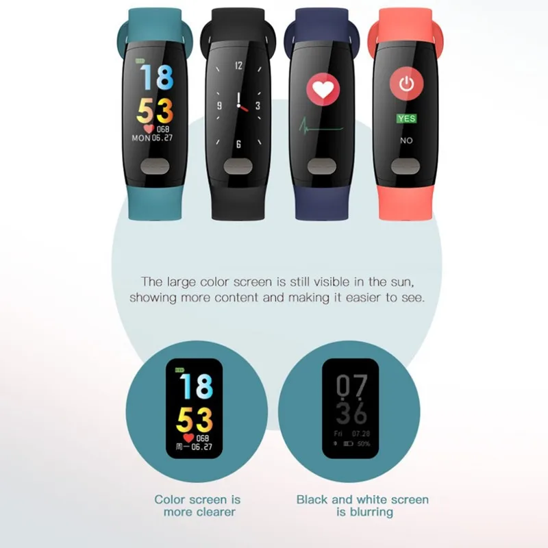 EAGOOD Smart Bracelet Wristband ECG+PPG Detection Blood Pressure Monitor Fitness Tracker band Android IOS Men Women Gift | Электроника