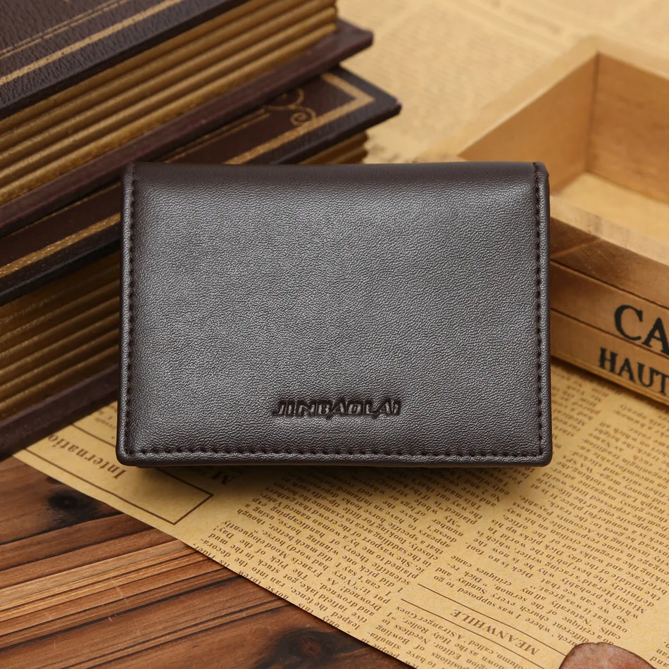 Мужские бумажники для визиток модные из лакированной кожи черного и коричневого