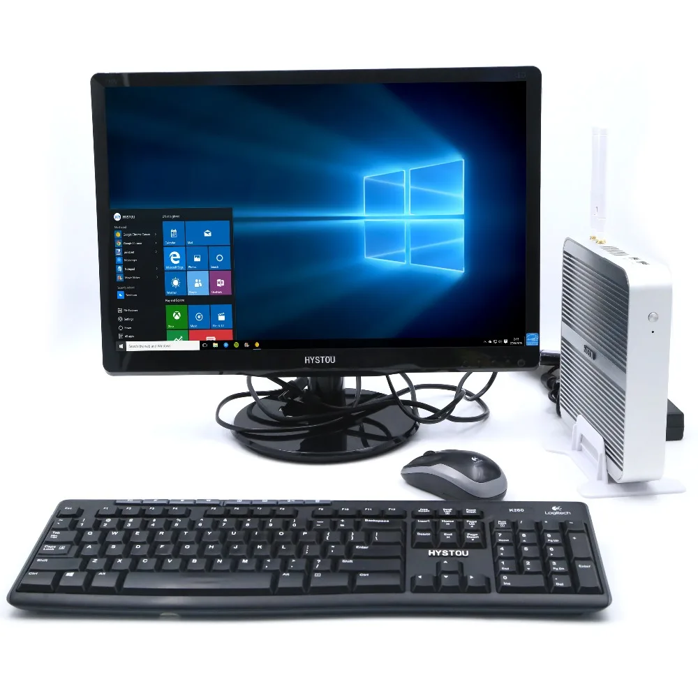 Hystou 3 Года Гарантии Безвентиляторный ПК 4 ГБ RAM 128 SSD Медиа-Сервер i5 4200U Mini PC Windows 10
