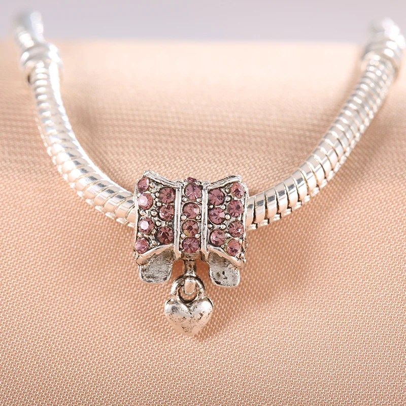 1 шт. Новая Мода Микки цветок бабочка из бисера Подвески Европейский Серебряный