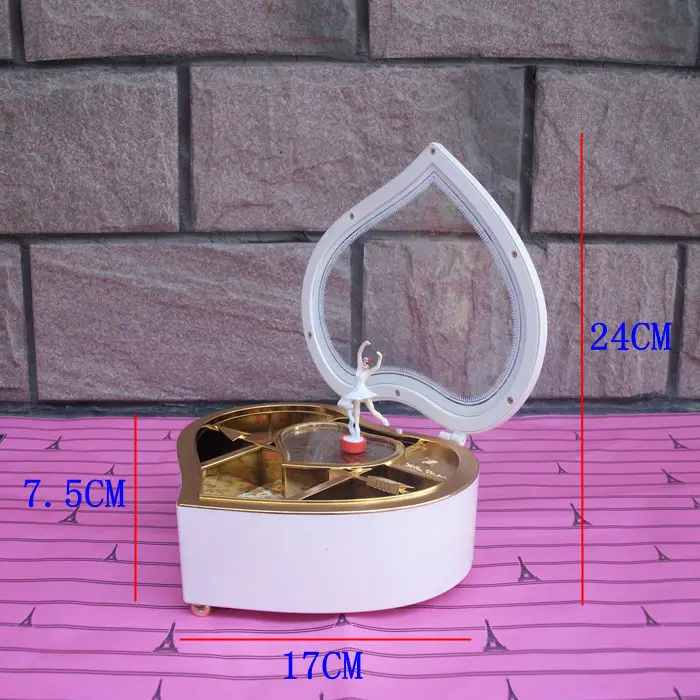 Музыкальная шкатулка в форме сердца для танцев балерины музыкальная девочек