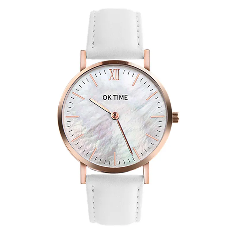 Новое поступление Простые Модные женские часы Женские кварцевые наручные OKTIME