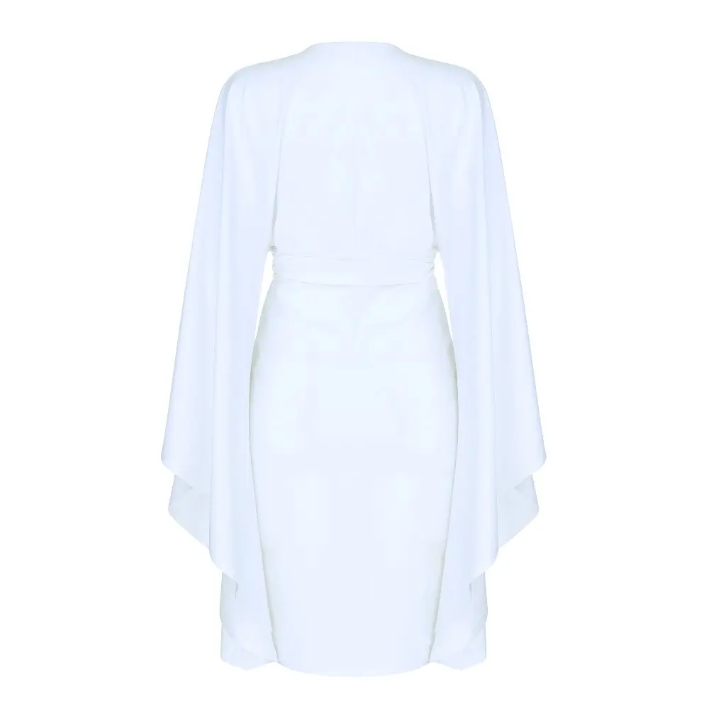 Женское платье с V-образным вырезом длинным рукавом | Женская одежда