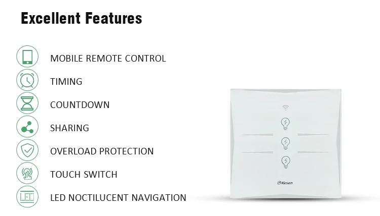 Настенный светильник Wi-Fi с сенсорным выключателем, ЕС, мобильное приложение Smart Life, беспроводной пульт дистанционного управления, водонепроницаемый Электрический выключатель питания