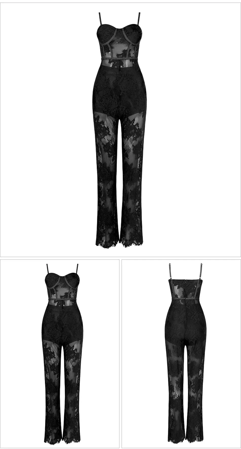 DressBird новые летние женские спортивные костюмы на помочах, Комбинезоны сексуальные спагетти ремень черный хаки Кружева клуб знаменитости боди комбинезон