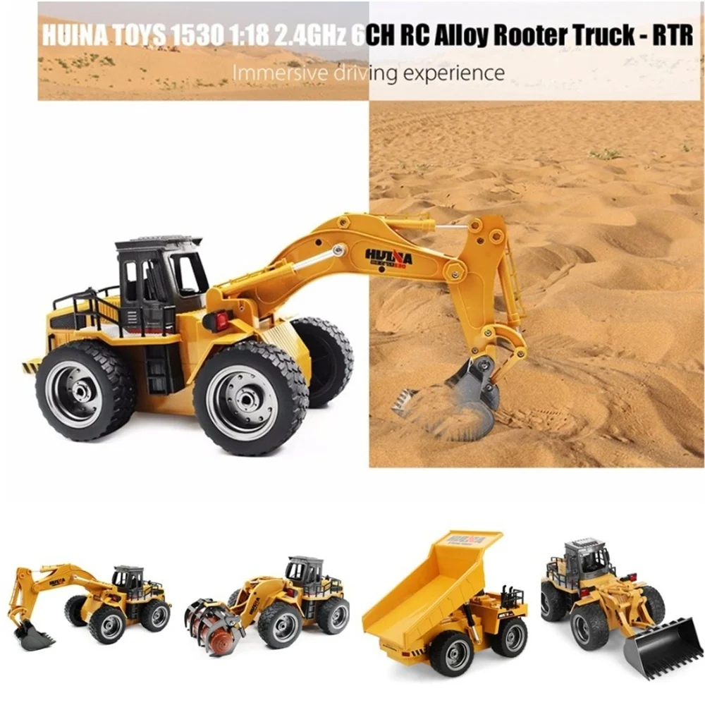 HUINA дистанционное управление сплав грузовик 1:18 2 4 ГГц 6CH RC строительство