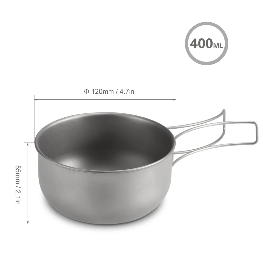 400 мл титановая чаша супер легкая походная портативная Посуда Кухонная со